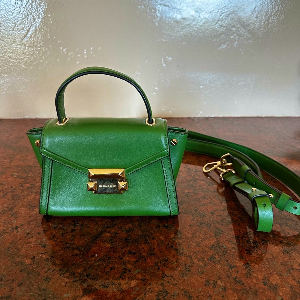 Michael Kors Mini Whitney Leather Satchel - True Green